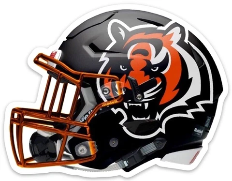 Cincinnati Bengals Football Helmet w/ Bengal Tiger Logo Type Die-Cut MAGNET Cover
