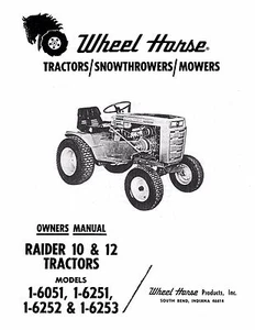 Wheel Horse Raider 10 & 12 Tractors Owners Manual - Picture 1 of 2