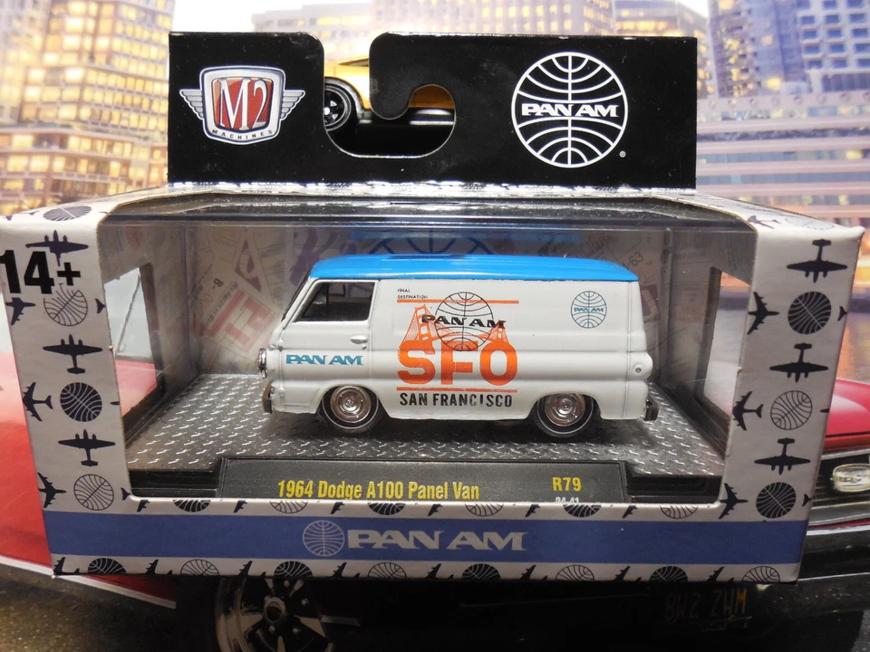 M2 Machines 1964 Dodge A100 Panel Van Pan Am Detroit Muscle R79 RR FREE SHIP - Image 1 of 3