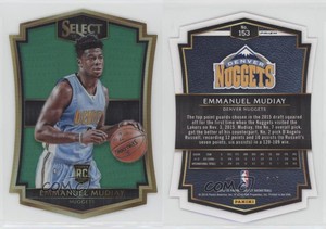 2015 Select Premier Level Die-Cut Green Prizm /5 Emmanuel Mudiay #153 Rookie RC
