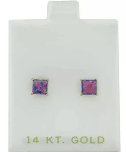 ORECCHINI A PERNO OPALE NATURALE 0,96 CTW ORO 14k *** Servizio di valutazione gratuito *** - Foto 1 di 4