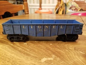 Vintage Lionel 6142 Train Car Blue Gondola O Scale, Used, side # 6042 - Picture 1 of 6