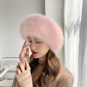 Ladies Faux Fur Cossack Beanie Hat Winter Thermal Ushanka Ski Russian Warm Hat - Picture 1 of 18