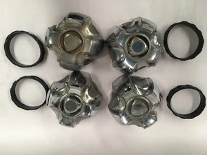 MAZDA RX4 929 CENTRE CAPS ALLOY SET OF 4PCS 4 RUBBER RINGS GENUINE SECONDHAND - Picture 1 of 2
