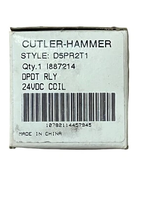 Cutler Hammer D5PR2T1 /A2 DPDT RLY 24VDC Coil - Image 1 of 4