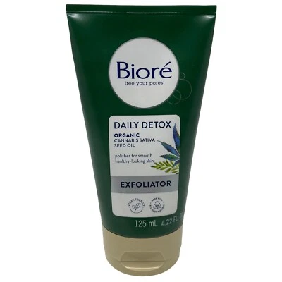 Biore Daily Detox Organic Cannabis Sativa Exfoliator Vegan 4.22 oz 125ml - Image 1 of 2