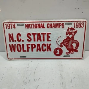 VTG Booster License Plate NC State NCSU Basketball National Championship 74 83 - Picture 1 of 4