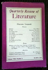 1955 Giacomo Leopardi Canti “QRL VIII, 1” NF Translations by Cid Corman + Others - Bild 1 von 4