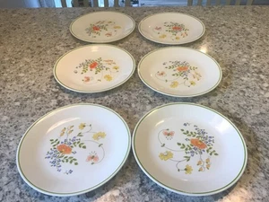 Set of 6 Vintage Corelle by Corning Wildflower 8-1/2" Luncheon Plates - Picture 1 of 5
