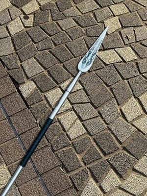 Lança decorativa estilo viking artesanal 84" – Réplica nórdica medieval ideia de presente - Imagem 1 de 4