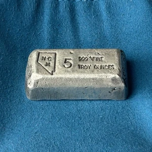 Vintage NCM 5 oz lingotto argento Nevada coin mart - Foto 1 di 8