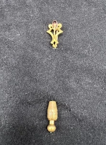 Antique Gold Tone Amethyst Stick Pin, Clutch Closure - Picture 1 of 7