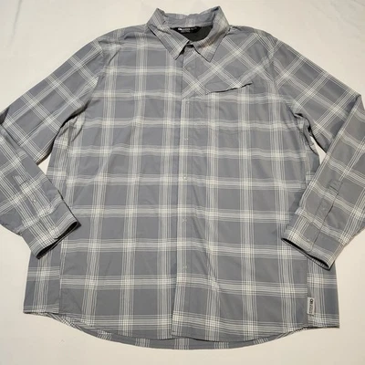 Outdoor Research Astroman Sun Shirt Mens 2XL Grey Plaid Nylon Snap Front - Image 1 of 4