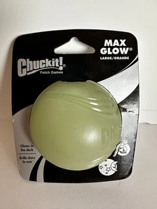 Chuckit! Max Glow in the Dark Bola Juguete para Perro Grande 3" Buscar Bola Hinchable NUEVO - Imagen 1 de 7