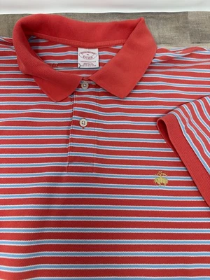 Camisa Polo Brooks Brothers Performance Series Talla XL Roja con Rayas Azules Foto 1 de 4