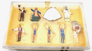 PREISER #614 - 9 payasos e intérpretes de circo - HO 1:87 - miniaturas pintadas a mano - Imagen 1 de 5
