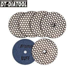 Juego de 6 almohadillas de pulido de diamante 4"/100 mm resina unión disco de lijado grano #50-#3000 - Imagen 1 de 15