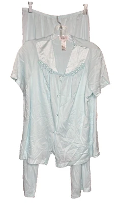 Juego de pijama vintage de nailon Vanity Fair de dos piezas para mujer talla mediana verde menta” Foto 1 de 4