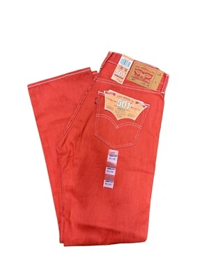Levi's Men's 501 Shrink To Fit Original Fit Color Orange Red 005012405 - Image 1 of 3