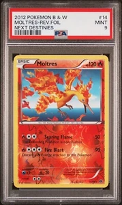 2012 POKEMON BLACK & WHITE NEXT DESTINIES 14 MOLTRES-REVERSE FOIL PSA 9 - Picture 1 of 1