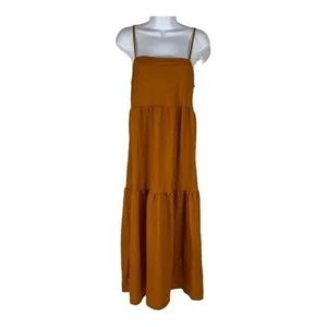 Zara Sleeveless Tiered Rust Maxi Dress With Spaghetti Straps Size Small - Picture 1 of 5