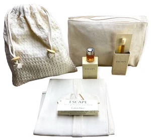 Calvin Klein ESCAPE (Vintage Lot)  Perfume Splash Mini + Sample + Bags *NEW RARE - Picture 1 of 4