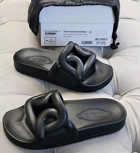 TOD’S Sandali bassi Tod's Gomma Nero spiaggia acquascivolo scarpe donna 37 7 $899