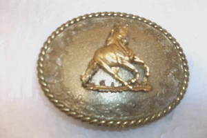 Cinturón vaquero hebilla Western Rodeo vintage 1978 Raintree - Imagen 1 de 5