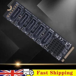 M.2 MKEY PCI-E Expansion Card SATA3.0 Adapter Converter (NVME to 5-port SATA) - Afbeelding 1 van 7