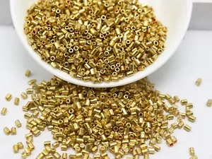 5000 Gold Metallic Glass Tube Bugle Beads 2X2mm + Storage Box - Picture 1 of 3
