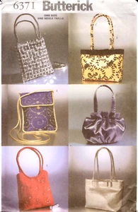 Bolsos de Noche, Patrón de Costura Butterick 6371, 6 Estilos, SIN CORTAR - Imagen 1 de 2