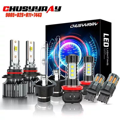 适用于英菲尼迪 M35 2006 - 2010 8 件 LED HID 车头灯 + 雾灯灯泡 + 转向信号 — 第 1/4 张图片