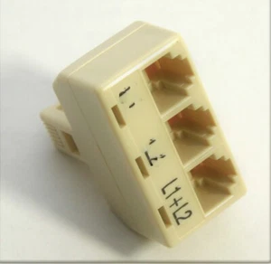 L1, L2, L1+L2 multi line Y phone cable cord wire telephone splitter adapter 2-wa - Zdjęcie 1 z 2
