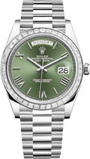 Rolex Day-Date 228396TBR Silver President Bracelet with Silver and White Bezel