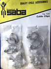NEW OLD STOCK SABA 1980s SET OF 3 CHROMED CABLE CLIPS, 1&quot; TOP TUBE FIT, L&#39;EROICA