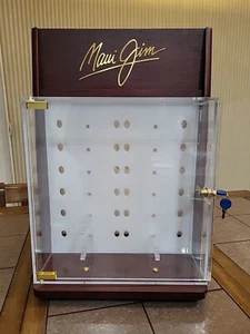 Maui Jim Sunglasses 24 Pair Display Case Lighted Rotates Lockable with Keys *See - Picture 1 of 18