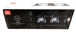 Globe Nate 3-Light Oil Rubbed Bronze Vanity Light Clear Glass Shades+Bath Set - Picture 1 of 3