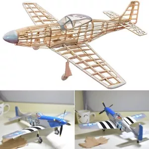 North American P-51D Mustang 419mm Wingspan Balsa Wood Model Plane Kit Tony Ray - Picture 1 of 9