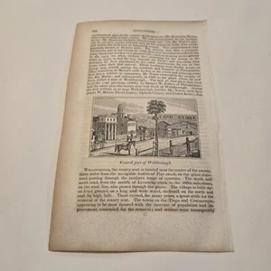 Vista de Central Wellsborough Pennsylvania c. 1843 grabado (376) - Imagen 1 de 2