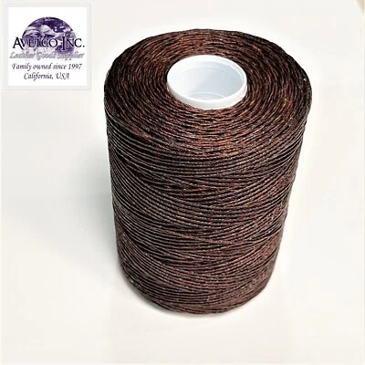 Coffee Heavy Duty Waxed Thread 433 Yard Spool for Leather Craft Hand Sewing - Image 1 of 2
