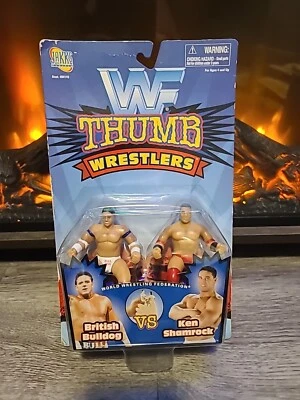 WWF Thumb Wrestlers British Bulldog & Ken Shamrock  - Image 1 of 2