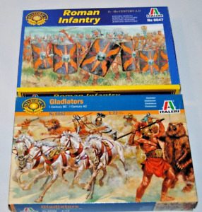 2 Italeri, Roman Infantry & Gladiators, 1/72, Toy Soldiers