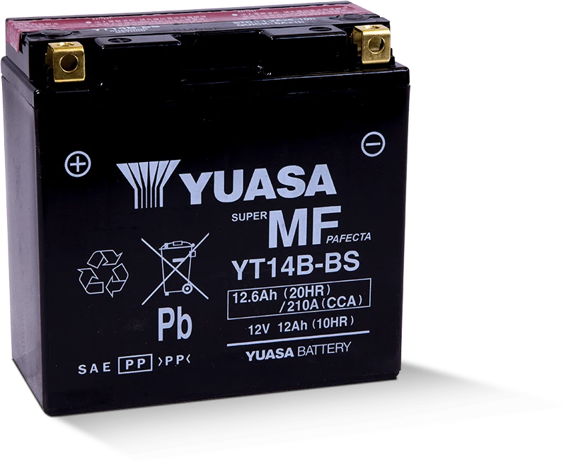 Yuasa YT14B-BS Maintenance Free 12V AGM Battery - YUAM624B4 - Image 1 of 1