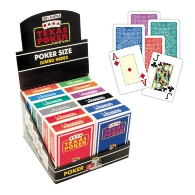 5 mazzi di carte da gioco Modiano Texas Hold'em 100% plastica - colori a scelta