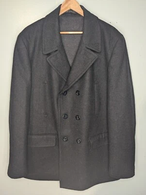 Chaps Ralph Lauren Trench Coat - Men's Black, Size M, Wool Blend, Navy Anchor - Image 1 of 4