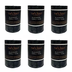 6x Scented Pillar Candle Black Candles Blackberry Vanilla Musk Candle 5x7.5cm - Picture 1 of 1