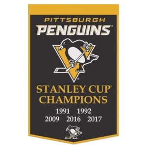 Pittsburgh Penguins NHL 24" x 38" Embroidered Wool Stanley Cup Banner Wincraft - Picture 1 of 1