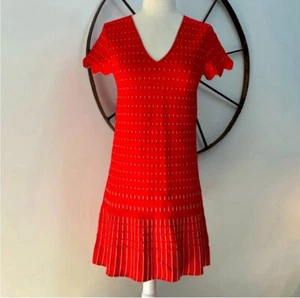 Ted Baker rotes Minikleid mit Jakobsmuschelärmeln Gr. 1 US 4 295 $ - Bild 1 von 9