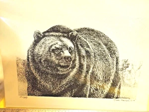 L. DRAKE ROBINSON "GRIZZLY" BÄR Bild Druck 8" x 11" - Bild 1 von 3