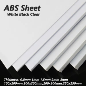 ABS Styrene Plastic Sheet Board White Black Clear Models Craft 0.5 1 1.5 2 3mm - Picture 1 of 9